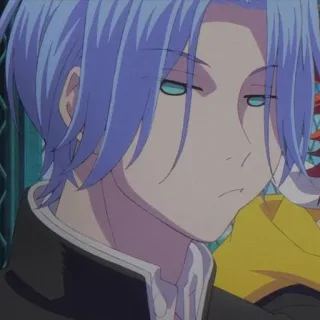 🖤 e1f8302a аниме, голубые волосы, мужчина, портрет, анимация whatsapp sticker