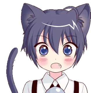 😳 45de83c5 アニメ, 猫, キャラクター, 可愛い, 耳, 男の子, カワイイ telegram sticker