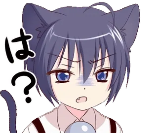 ❓ 4f9a8fc4 は？ アニメ, 猫, 質問, かわいい, ステッカー telegram sticker