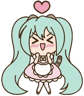😍 6137d959 Hatsune Miku anime, chibi, cute, vocaloid, Hatsune Miku, kawaii telegram sticker