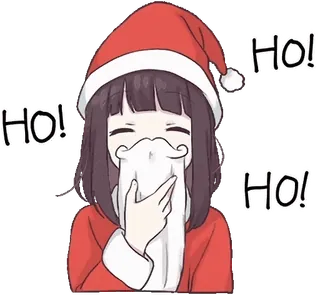 🎅 20d747b7 HO! Рождество, Дед Мороз, Шапка Деда Мороза, Хо-хо-хо, Праздник, Праздничный, Мультфильм telegram sticker