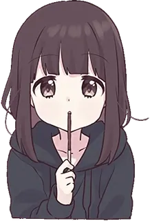 🥢 9834bd6a Аниме, Девочка, Мультфильм, Шоколад, Милый, Снэк, Сладкий telegram sticker