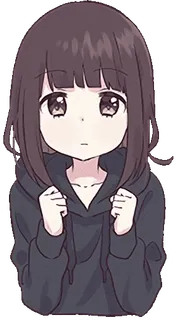 ✊ e91d86c5 动漫, 女孩, 可爱, 漫画, 卡哇伊, 帽衫 telegram sticker