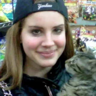 🍒 407e4595 Lana Del Rey cantante, cantautore, donna, gatto, celebrità whatsapp sticker