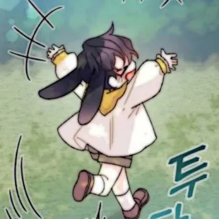 🧸 191d1f1d 트다 desenho animado, coelho, fofo, correndo telegram sticker