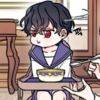 🧸 926efffe 삑 desenho animado, anime, bebê, criança, comendo, mesa telegram sticker