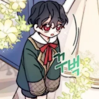 🧸 ec227ee8 굿박 menino, criança, coreano, desenho animado, fofo, mangá telegram sticker