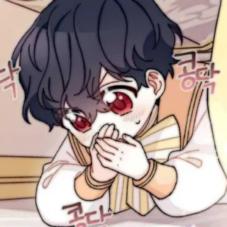 🧸 ee3bbe4b 콩닥콩닥 criança, desenho animado, fofo, anime, mangá, menino, coreano telegram sticker