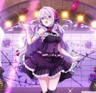 👑 71298602 anime, girl, purple hair, rose, dress, cute telegram sticker