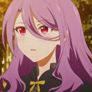 🍇 83df42a8 anime, girl, pink hair, red eyes, cute, cartoon, portrait telegram sticker