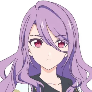 👑 d492f377 anime, woman, purple hair, cartoon, character telegram sticker