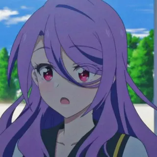 👑 f4d878df anime, girl, purple hair, cute, cartoon telegram sticker