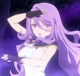 👑 fc55f5e7 anime, purple hair, female, magic, fantasy telegram sticker