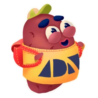 🤘 f964c3dd ADX картофель, мультфильм, персонаж, милый, счастливый, каваий, очаровательный telegram sticker