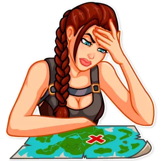 🤔 6104dfa5 Lara Croft Tomb Raider วิดีโอเกม, ทูมเรเดอร์, ลาร่า ครอฟต์, ผจญภัย, แผนที่, ปริศนา telegram sticker
