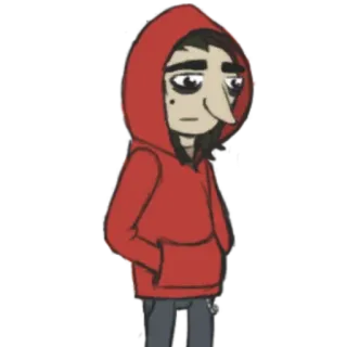 🎨 506fba87 Sal Fisher Sally Face sally face, jeu vidéo, personnage, sweat rouge, sal fisher telegram sticker