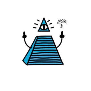 💩 5edc8d5d illuminati, piramide, dito medio, occhio, complottismo whatsapp sticker