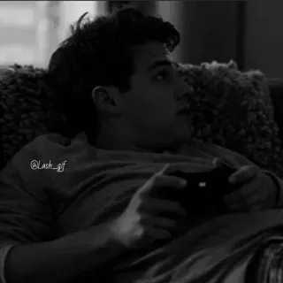▪️ 119d4eec @Lash_gif Persona, Gamer, Mando, Interior, Blanco y negro, Hombre telegram sticker