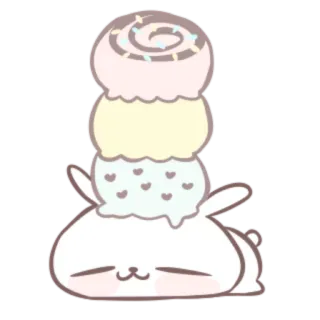 🍒 270fc6e3 うさぎ, アイスクリーム, デザート, かわいい, 動物, カワイイ telegram sticker