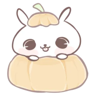 🍒 aa91f0b7 うさぎ, かぼちゃ, 秋, 秋, かわいい, バニー, ハロウィン telegram sticker