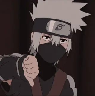 👎 0507e644 Kakashi Hatake Naruto Anime, Kakashi, Manga, Ninja, Daumen runter telegram sticker