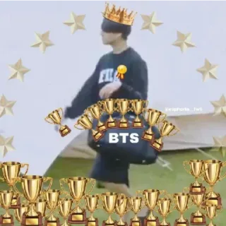 🏆 1a0f0bdf BTS BTS, 韓国ポップ, トロフィー, 王冠, 星, K-POP telegram sticker