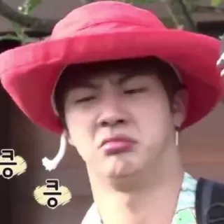 😒 39eb9e80 쿵 kpop, 男性, 赤い帽子, 面白い, 韓国 telegram sticker
