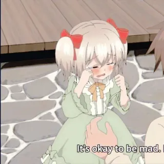 🦩 c4797b93 It's okay to be mad. 애니메이션, 슬픈, 소녀, 울음, 위로, 화난, 감정적인 telegram sticker