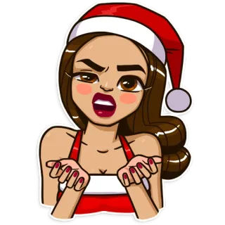 😾 34453ba5 クリスマス, サンタ, 女の子, アニメ, お祝い, 休日 whatsapp sticker