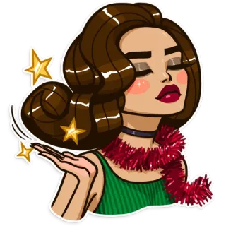 💫 67cecf18 女性, 星, グラマー, きらめく, お祝い, スタイリッシュ whatsapp sticker