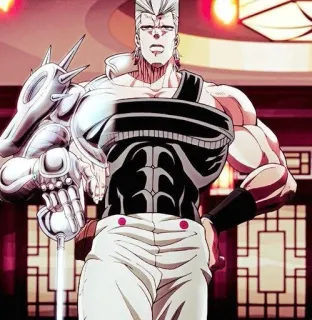 🌟 169e669a Jean Pierre Polnareff JoJo's Bizarre Adventure Anime, Personaje, Jojo, Polnareff, Silver Chariot telegram sticker