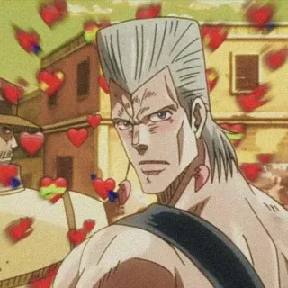🌟 d1e1adcf Jean Pierre Polnareff JoJo's Bizarre Adventure Anime, Corazones, Polnareff, JoJo's Bizarre Adventure telegram sticker