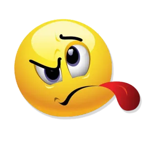 😛 43055010 表情符号, 生气, 舌头, 表情, 黄色 telegram sticker