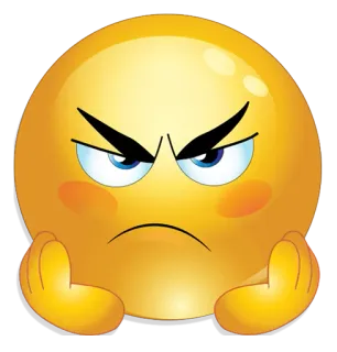 😒 d784116b 生气, 表情符号, 烦躁, 沮丧, 黄色, 脸 telegram sticker