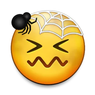 😖 079c0f87 emoji, araignée, sens d'araignée, effrayé, expression, visage telegram sticker