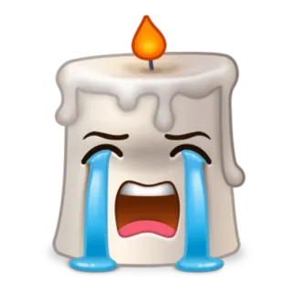 🕯 6cea5a4a bougie, pleurs, triste, emoji, flamme, cire telegram sticker