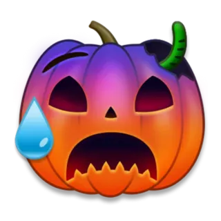 🎃 9c2f84d3 citrouille, halloween, emoji, triste, effrayé, automne, automne telegram sticker