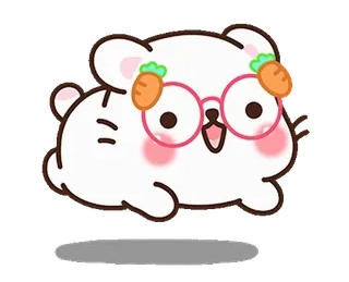 🏃 21421321 медведь, милый, очки, морковь, животное, каваи telegram sticker