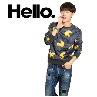 👋 10f92485 Hello. Saludo, Hola, Hombre, Casual, Persona telegram sticker