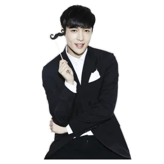 😄 bebd74ee Lay Zhang K-pop, Cantante, Artista, Lay Zhang, Persona, Hombre, Bigote falso telegram sticker