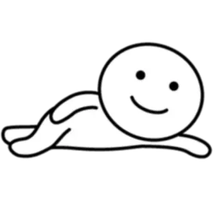 🙂 59059991 Cartoon, Strichmännchen, Lächeln, Minimalistisch, Figur, Einfach telegram sticker