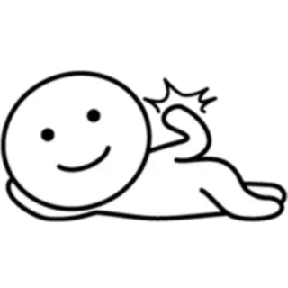 🙂 bbbe471e Cartoon, Strichmännchen, Fröhlich, Simpel, Minimalistisch, Liegend telegram sticker