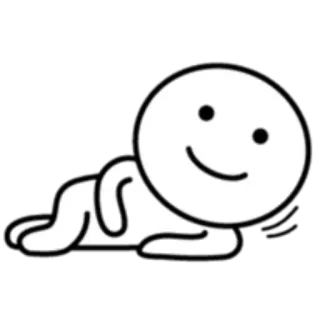 🙂 fbf7fe95 strichmännchen, einfach, cartoon, süß, liegend, entspannend telegram sticker