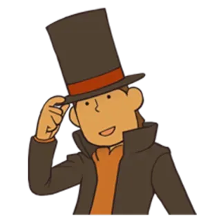 😊 039373a1 Professor Layton professor layton, hut, gentleman, anime, videospiel, rätsel whatsapp sticker