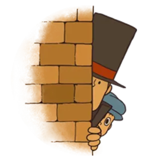 ❔ c97cc94e Professor Layton Professor Layton, versteckt, Detektiv, Cartoon whatsapp sticker