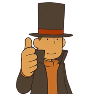 👍 d3c1a7dc Professor Layton Professor Layton, Charakter, Videospiel, animiert, Daumen hoch whatsapp sticker