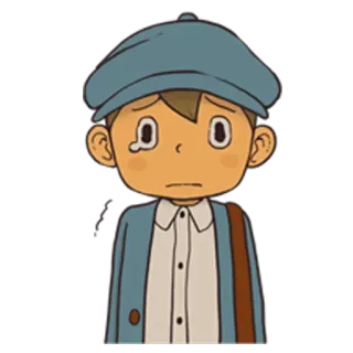 😢 f2b8a906 Luke Triton Professor Layton series Luke Triton, Professor Layton, Videospiel, Anime, Traurig, Charakter whatsapp sticker