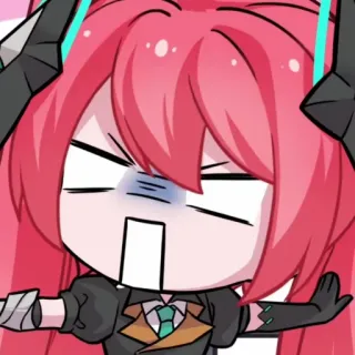 💖 0b68ad34 动漫, Q版, 粉色头发, 生气, 角色, 漫画 telegram sticker