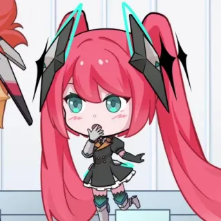 💖 2c23c0a6 Q版, 动漫, 可爱, 粉色头发, 数字艺术 telegram sticker