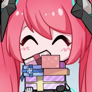 💖 85bf9178 动漫, 可爱, 礼物, 粉色头发, 卡通, Q版, 角色 telegram sticker